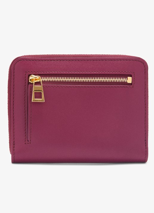 LOEWE Knot portemonnee van kalfsleer - achterkant aubergine