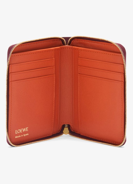 LOEWE Knot portemonnee van kalfsleer - voorkant 5 aubergine