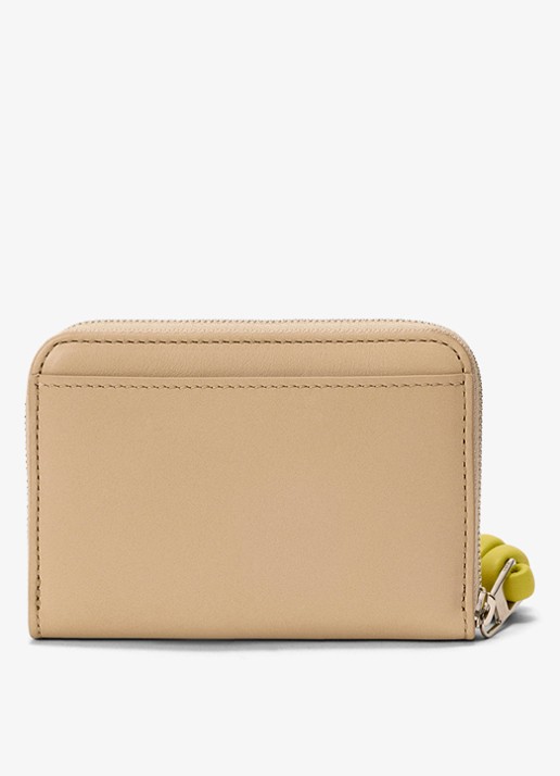 LOEWE Knot portemonnee van kalfsleer - achterkant 4 beige
