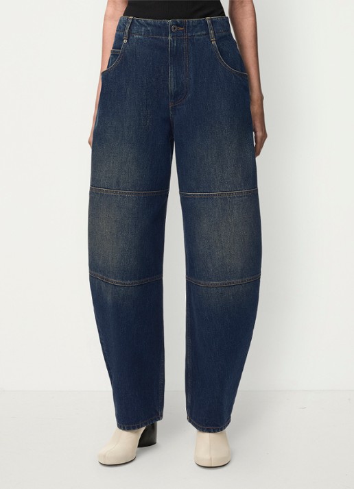 LOEWE Mid waist balloon jeans met donkere wassing