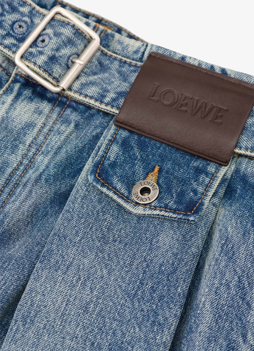 LOEWE Mid waist loose fit jeans met ceintuur - detail 5 indigo