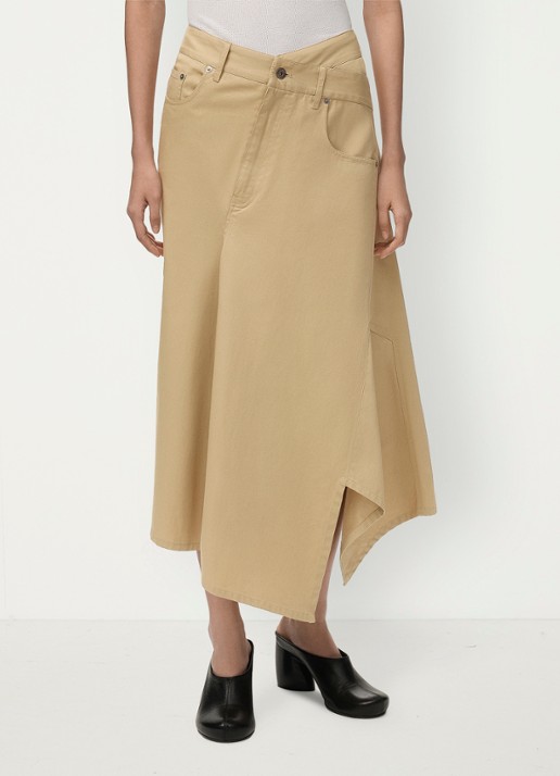 LOEWE Midi rok met asymmetrisch detail