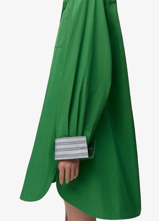 LOEWE Mini blousejurk met streepprint - detail 2 groen