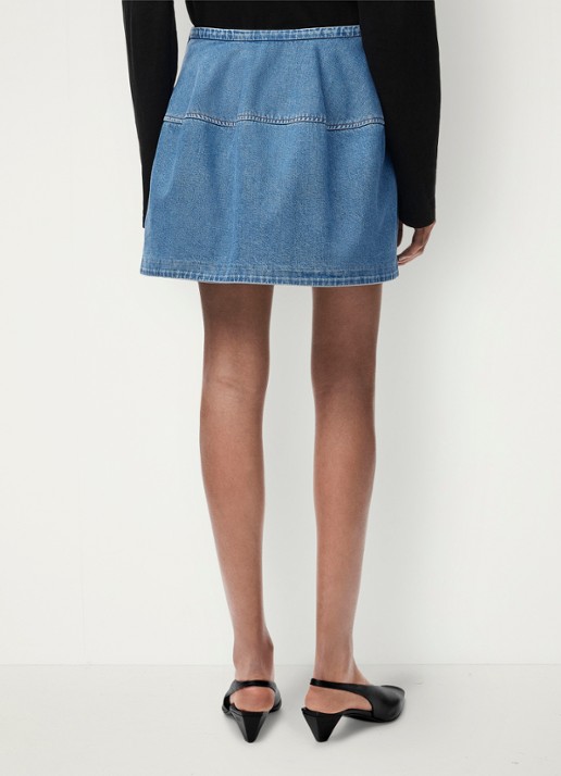 LOEWE Mini spijkerrok met logoborduring - achterkant indigo