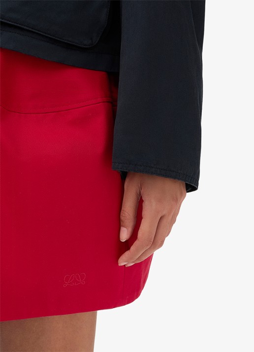 LOEWE Minirok in zijdeblend - detail 5 rood