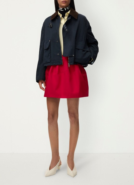 LOEWE Minirok in zijdeblend - voorkant 2 rood