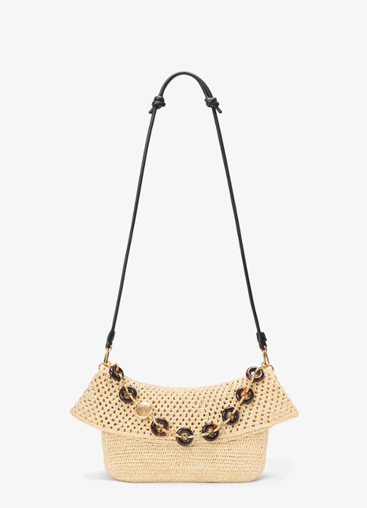 LOEWE Ola Medium schoudertas van raffia - detail 6 beige