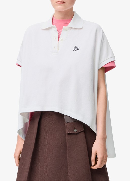 LOEWE Oversized polo met logoborduring en asymmetrische zoom