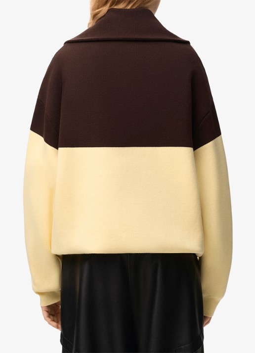 LOEWE Oversized schipperstrui met logo - achterkant bruin