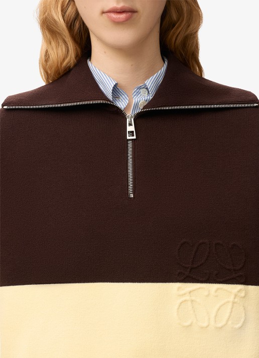 LOEWE Oversized schipperstrui met logo - detail 5 bruin
