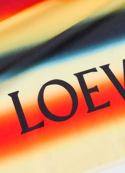 LOEWE Pareo met logoprint 160 x 120 cm - detail 4 oranje