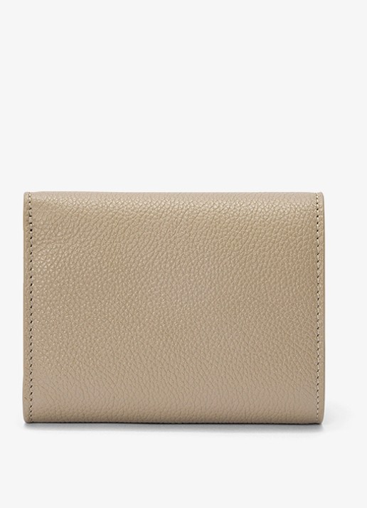 LOEWE Pebble portemonnee van kalfsleer - achterkant 4 zand