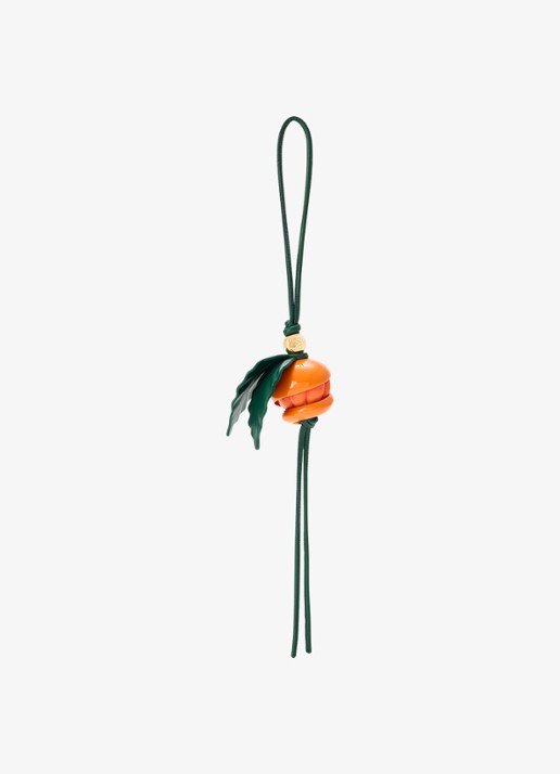 LOEWE Peeling Orange tasbedel van kalfsleer - voorkant oranje