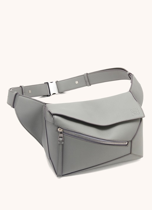 LOEWE Puzzle Edge Small crossbodytas van kalfsleer - detail 3 middengrijs
