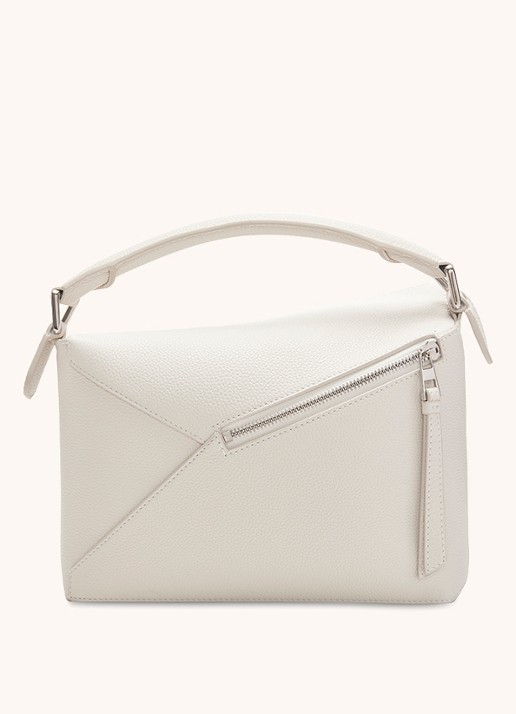 LOEWE Puzzle Edge Small handtas van kalfsleer - detail 4 wit