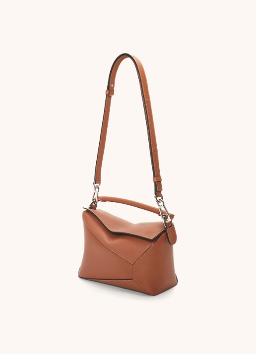 LOEWE Puzzle Edge Small handtas van kalfsleer - detail 5 lichtbruin