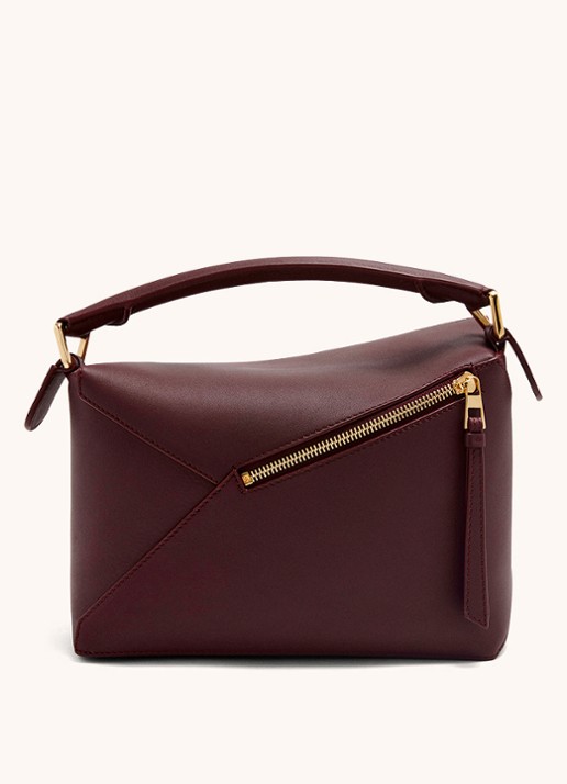LOEWE Puzzle Edge Small handtas van kalfsleer - detail 2 bordeauxrood