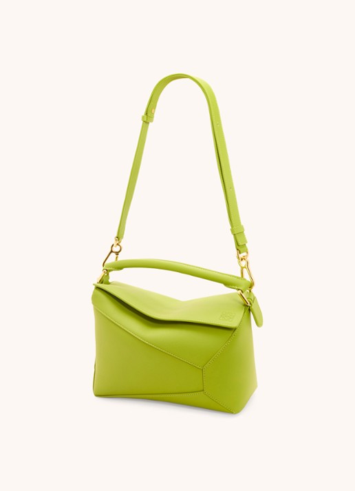 LOEWE Puzzle Edge Small handtas van kalfsleer - detail 2 lime