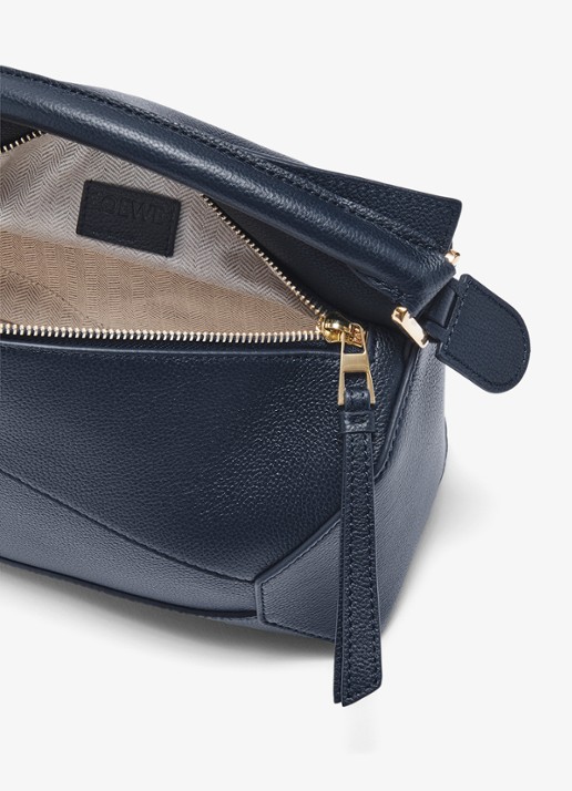 LOEWE Puzzle Edge Small handtas van kalfsleer - detail 7 donkerblauw