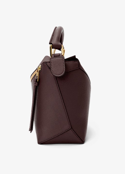 LOEWE Puzzle Edge Small handtas van kalfsleer - detail donkerbruin