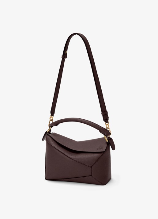 LOEWE Puzzle Edge Small handtas van kalfsleer - detail 2 donkerbruin