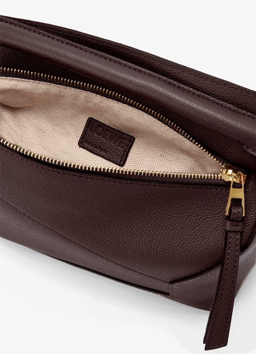 LOEWE Puzzle Edge Small handtas van kalfsleer - detail 3 donkerbruin