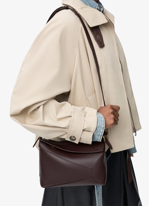 LOEWE Puzzle Edge Small handtas van kalfsleer - detail 5 donkerbruin