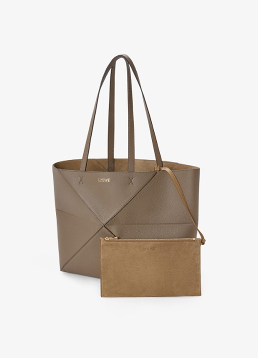 LOEWE Puzzle Fold Horizontal Medium shopper van kalfsleer - detail 7 taupe