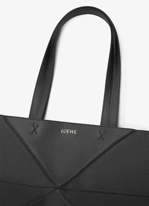 LOEWE Puzzle Fold Horizontal Medium shopper van kalfsleer - detail 4 zwart