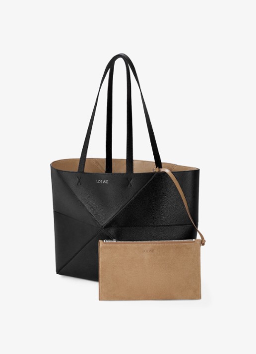 LOEWE Puzzle Fold Horizontal Medium shopper van kalfsleer - detail 6 zwart