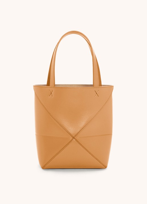 LOEWE Puzzle Fold Mini shopper van kalfsleer - detail 2 camel