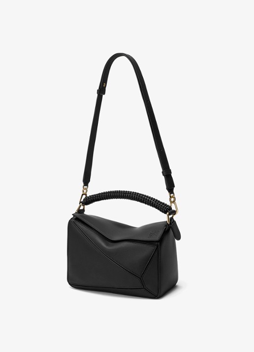 LOEWE Puzzle Small handtas van kalfsleer - detail 4 zwart