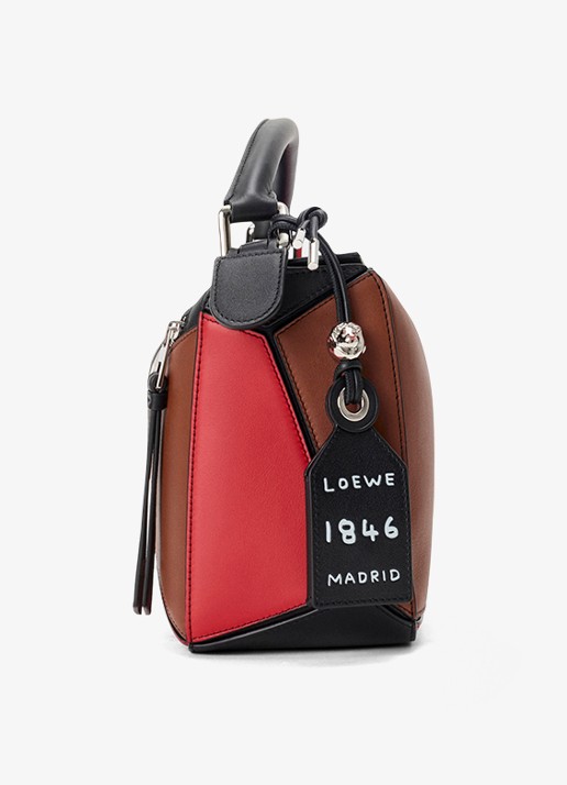 LOEWE Puzzle Small Lion Intarsio handtas van kalfsleer - detail 4 donkerbruin