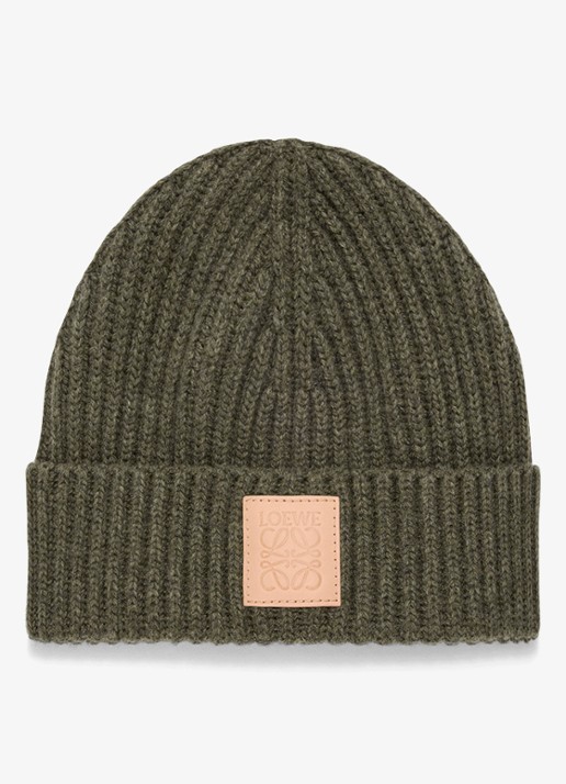 LOEWE Ribgebreide muts van kasjmier met logo
