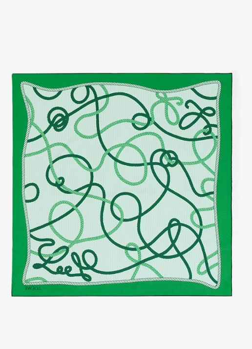 LOEWE Sjaal van zijde met print 90 x 90 cm - voorkant 4 donkerblauw