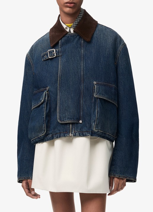 LOEWE Spijkerjas met details van corduroy en opgestikte zakken