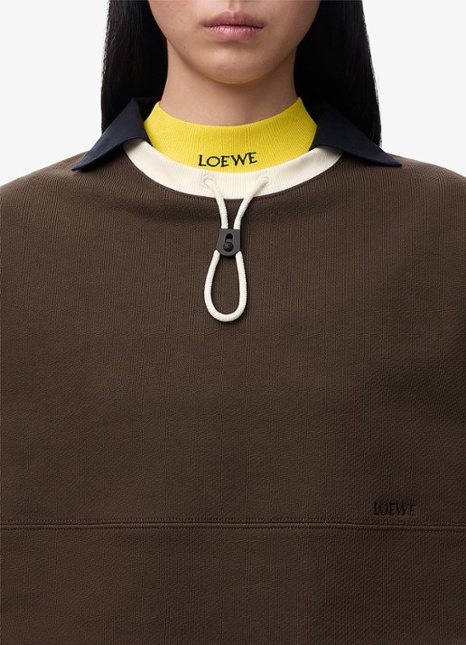 LOEWE Sweater met trekkoord en logo - detail 5 bruin