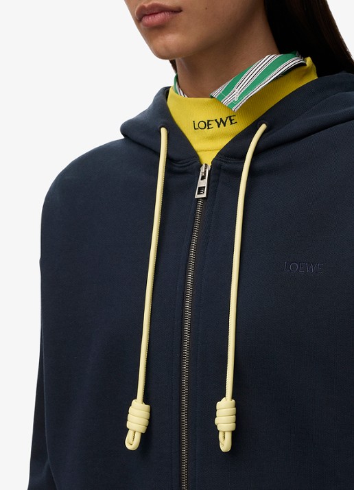 LOEWE Sweatvest met logoborduring en ballonmouw - detail 2 donkerblauw