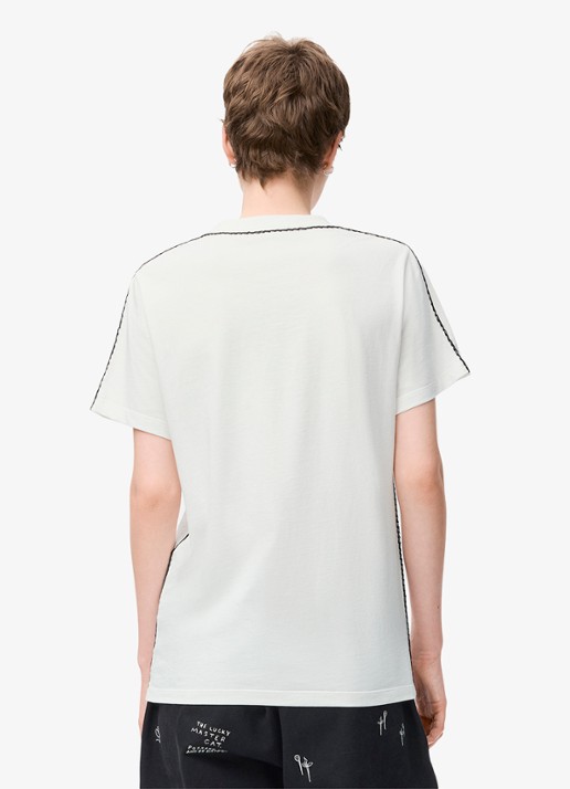 LOEWE T-shirt met borduring en borstzak - achterkant wit
