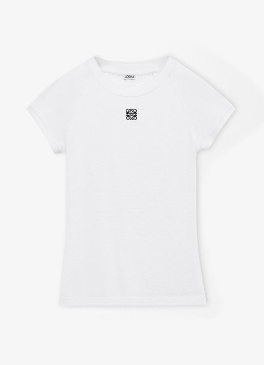 LOEWE T-shirt met logoborduring - voorkant wit