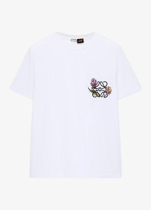 LOEWE T-shirt met logoborduring - voorkant 3 wit