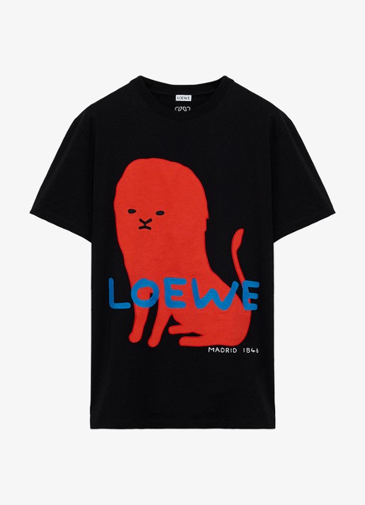 LOEWE T-shirt met logoborduring - voorkant 7 zwart
