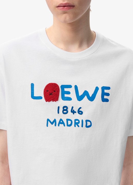 LOEWE T-shirt met logoprint - detail 3 wit