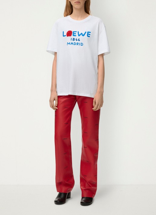 LOEWE T-shirt met logoprint - detail 4 wit