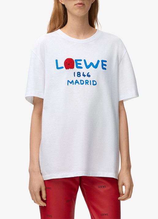 LOEWE T-shirt met logoprint - detail 5 wit