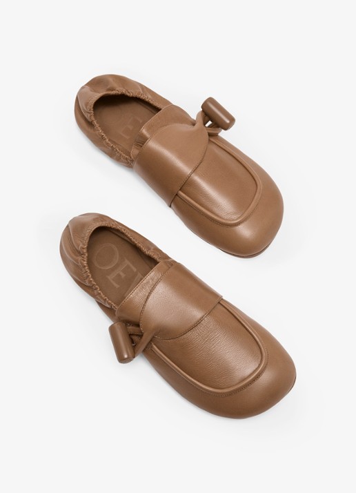 LOEWE Toggle loafer van kalfsleer - detail 3 bruin