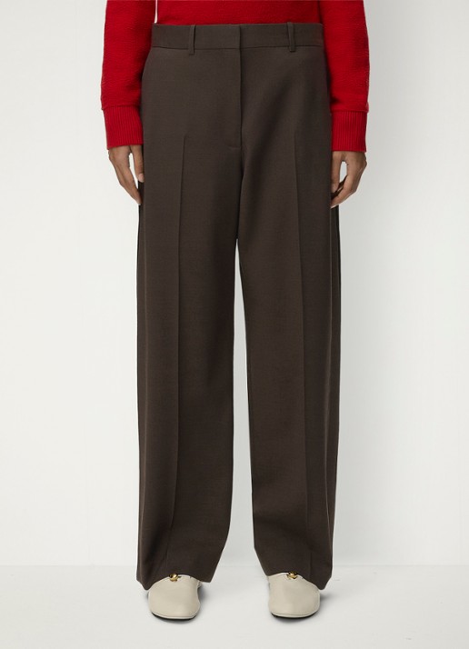 LOEWE Wide fit pantalon in wolblend met persplooi
