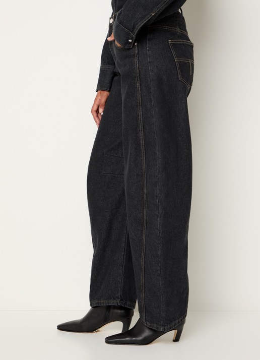 Lois Aliana high waist loose fit jeans met donkere wassing - detail 5 indigo