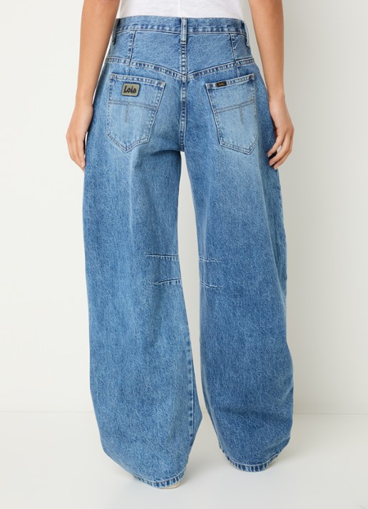 Lois Aliana high waist tapered fit broek met steekzakken - achterkant 5 lichtblauw