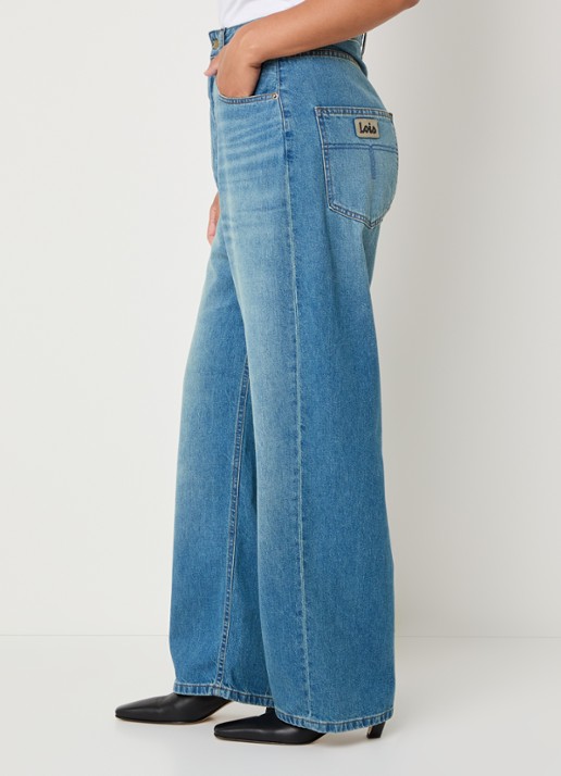 Lois Bruna high waist loose fit jeans met lichte wassing - detail 5 indigo